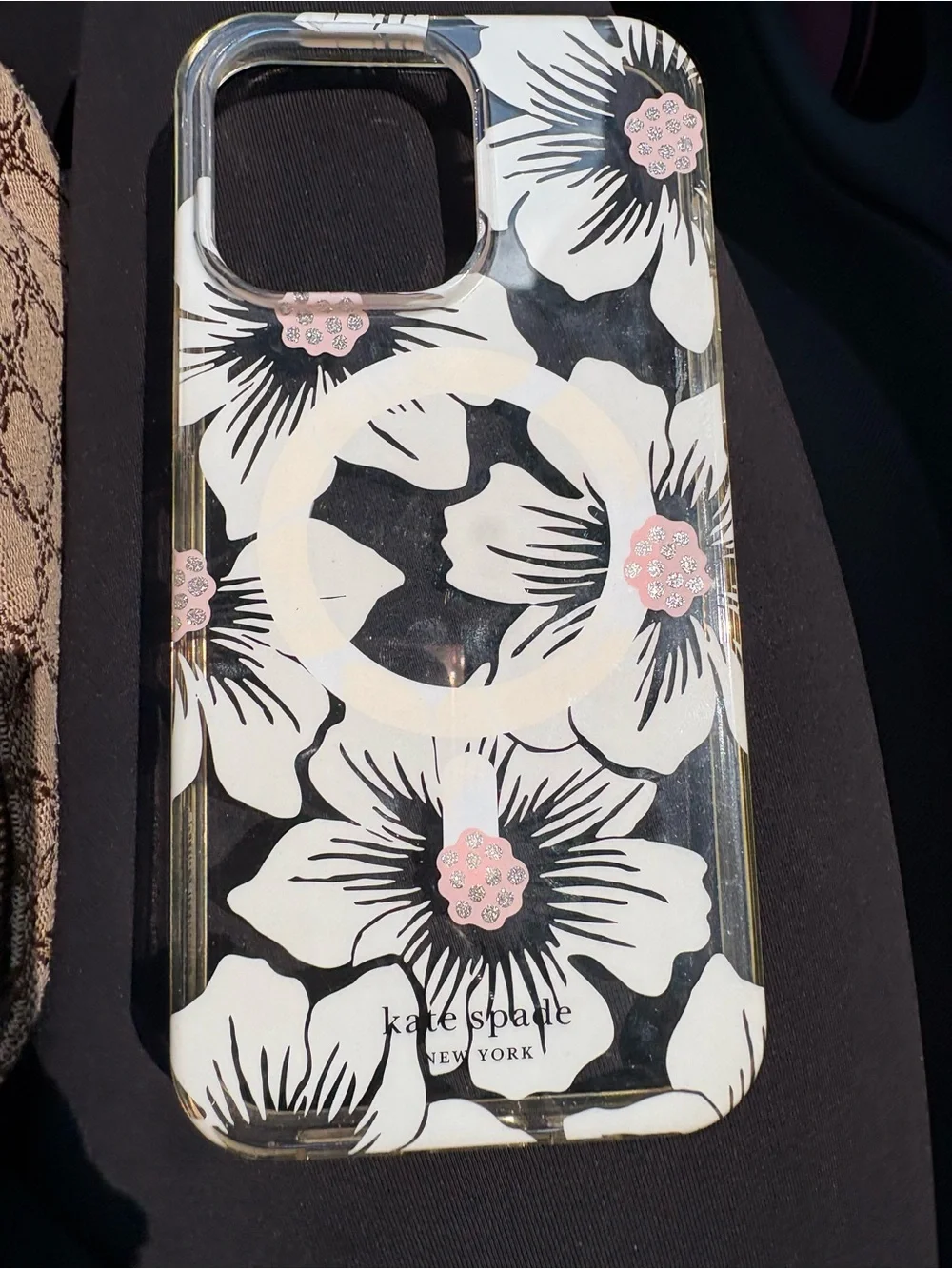 kate spade Floral Clear iPhone Case with White Flowers & Pink Centers